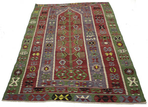 4'4"x5'10" Oushak Kilim Rug (KW150136)