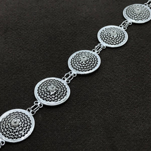 Round Model Handmade Filigree Silver Bracelet (NG201014346)