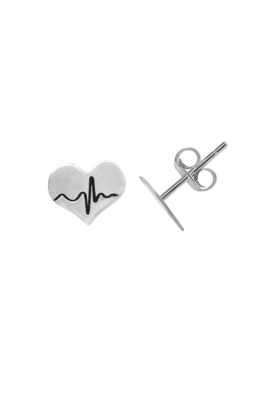 Heartbeat Model Sterling Silver Earrings (NG201020242)