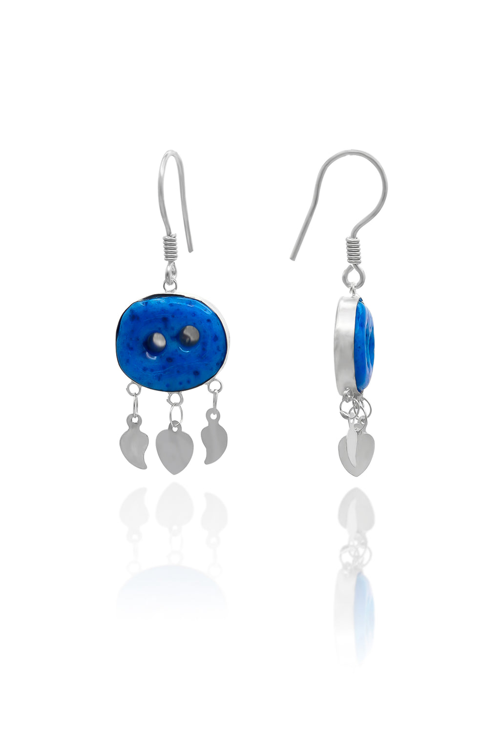 Syrian Evil Eye Model Silver Earrings With Turquoise (NG201020557)