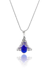 Lily Model Authentic Filigree Silver Necklace With Sapphire (NG201019396)