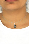 Authentic Sterling Silver Necklace With Onyx (NG201019553)