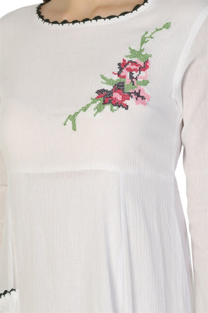 Cotton Gauze Dress - Long Sleeve (Burcak)
